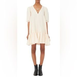 Maje textured stretch cotton shift dress